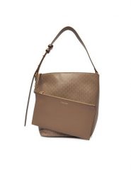 Calvin Klein Torebka Emblem Aop Medium Bucket LV04F3365G Beżowy. Brązowe torebki do ręki damskie Calvin Klein, bez wzorów, ze skóry, bez dodatków. Za 529.99 zł.