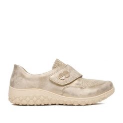 Półbuty Rieker. Brązowe półbuty damskie Rieker, bez wzorów, bez obcasa, na płaskiej podeszwie, bez zapięcia. Za 339.99 zł.