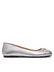 LOVE MOSCHINO Baleriny JA11011G1MIF090B Srebrny. Szare baleriny damskie Love Moschino, bez wzorów, ze skóry, bez obcasa. Za 499.99 zł.