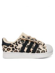Adidas Sneakersy Superstar II Comfort Closure Elastic Lace KK2126 Beżowy. Brązowe buty sportowe dziewczęce Adidas, bez wzorów, ze skóry, bez zapięcia. Za 279.99 zł.