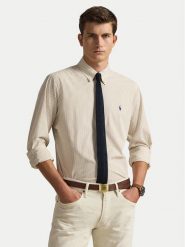 Polo Ralph Lauren Koszula 710929344500 Beżowy jasny Slim Fit. Brązowe koszule męskie Polo Ralph Lauren, m, bez wzorów, z bawełny, bez kołnierzyka, bez ramiączek. Za 689.99 zł.