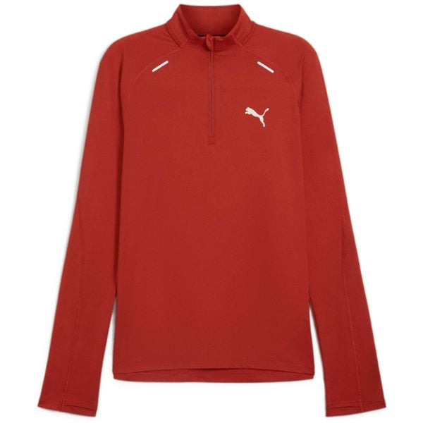 Bluza do biegania męska PUMA Run Cloudspun 1/4 Zip. Czerwone bluzy męskie Puma, l, bez wzorów, z elastanu, bez kaptura, do biegania. Za 309.99 zł.