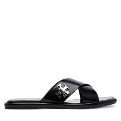 Klapki Tory Burch. Czarne klapki damskie Tory Burch, bez wzorów, bez obcasa. Za 1,049.00 zł.