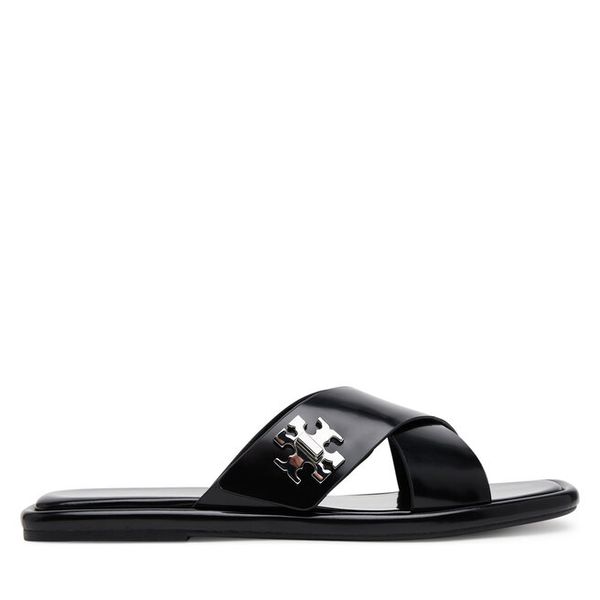 Klapki Tory Burch. Czarne klapki damskie Tory Burch, bez wzorów, bez obcasa. Za 943.99 zł.