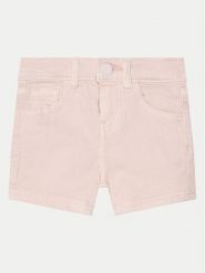 Guess Szorty materiałowe K4RD07 WE620 Różowy Regular Fit. Czerwone spodenki dla dziewczynek Guess, z aplikacjami, z bawełny. Za 89.99 zł.