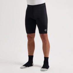 Legginsy do biegania męskie Rogelli SAN DIEGO. Czarne legginsy sportowe męskie Rogelli, m, bez wzorów, z materiału, krótkie, do biegania. Za 313.99 zł.