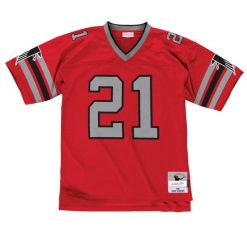 Maillot vinta g e Atlanta Falcons. Czarne koszulki sportowe męskie Mitchell & Ness, bez wzorów, bez kołnierzyka, bez ramiączek, do piłki nożnej. Za 676.50 zł.