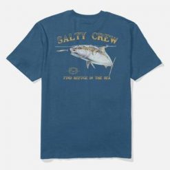 Koszulka Salty Crew Surface Blue. Niebieskie koszulki sportowe męskie SALTY CREW, bez wzorów, bez kołnierzyka, bez ramiączek. Za 156.51 zł.