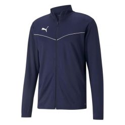 Bluza męska Puma teamRISE Training Poly Jacket granatowa. Niebieskie bluzy męskie Puma, m, bez wzorów, z materiału, bez kaptura. Za 127.54 zł.