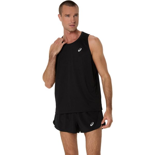 Tank top Asics Core. Czarne t-shirty męskie Asics, m, bez wzorów, z materiału, sportowe, bez kołnierzyka. Za 155.00 zł.