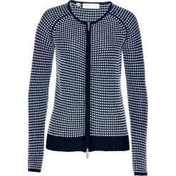 Sweter rozpinany bonprix ciemnoniebiesko-biały. Kardigany damskie marki bonprix. Za 89.99 zł.