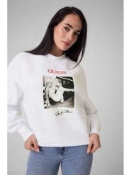 Guess Bluza 184347 Biały Classic Fit. Białe bluzy damskie Guess, l, z aplikacjami, bez kaptura. Za 394.99 zł.