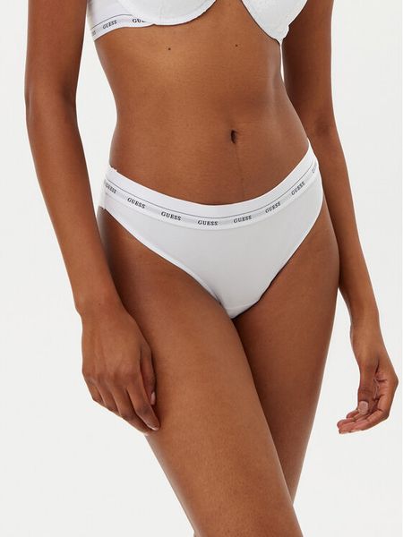 Guess Figi brazylijskie O5RE25 KCF20 Biały. Białe figi damskie Guess, xs, z aplikacjami, z syntetyku. Za 59.99 zł.