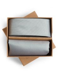 Finshley & Harding London Krawat i poszetka z jedwabiu Mężczyźni Jedwab zielony|srebrny, ONE SIZE. Szare krawaty i muchy Finshley & Harding London, bez wzorów, z jedwabiu, eleganckie. Za 199.95 zł.