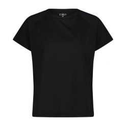 Koszulka damska turystyczna CMP 34N1606. Czarne t-shirty damskie CMP, bez wzorów, z jersey, sportowe, bez kołnierzyka. Za 147.00 zł.