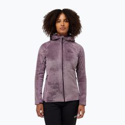 Bluza polarowa damska Jack Wolfskin Rotwand Hooded Fz. Fioletowe bluzy damskie Jack Wolfskin, bez wzorów, z polaru, bez kaptura. Za 389.99 zł.