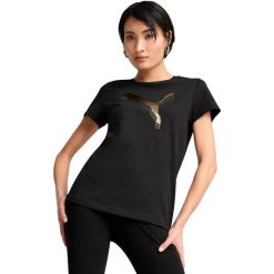 Koszulka Puma Ess Metallic Tee, Kobiety. Czarne koszulki sportowe damskie Puma, l, bez wzorów, z bawełny, bez kołnierzyka, bez ramiączek. Za 140.00 zł.