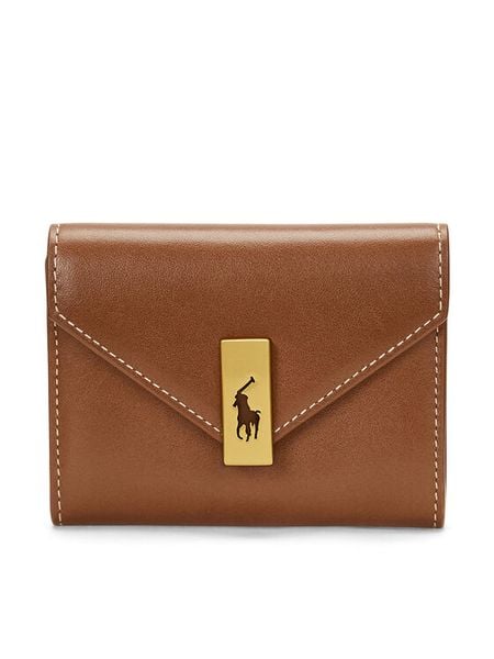 Polo Ralph Lauren Portfel 427886734008 Brązowy. Brązowe portfele damskie Polo Ralph Lauren, bez wzorów, ze skóry. Za 529.99 zł.