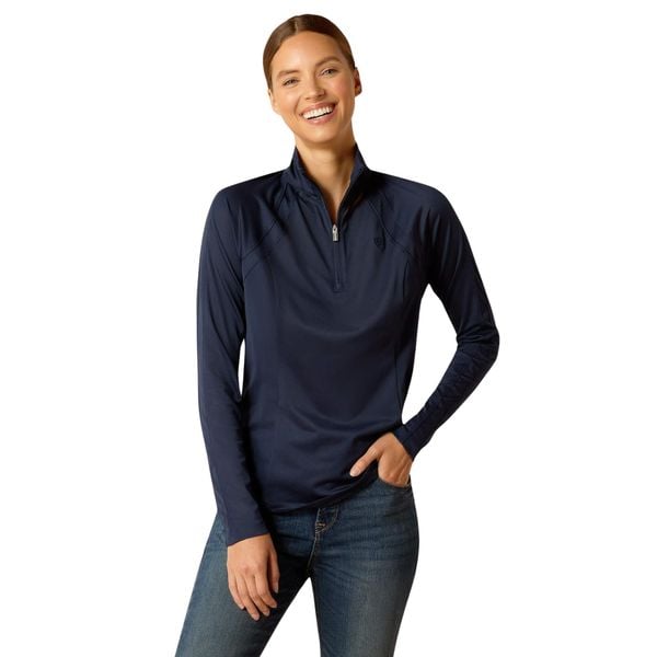 Damska koszulka do jazdy konnej Ariat Sunstopper 3.0. Niebieskie t-shirty damskie Ariat, bez wzorów, bez kołnierzyka. Za 279.00 zł.