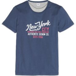 T-shirt w optyce 2 w 1, z nadrukiem, Regular Fit bonprix indygo. T-shirty męskie marki bonprix. Za 44.99 zł.