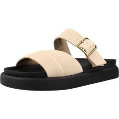 Sandały CLARKS ARISTELLA MULE Jasnobrązowy. Brązowe sandały damskie Clarks, bez wzorów, ze skóry, bez obcasa, bez zapięcia. Za 236.99 zł.