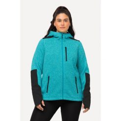 Damskie Kurtka polarowa odblaskowe nadruki kaptur otwór na kciuk. Niebieskie kurtki damskie Ulla Popken, plus size, bez wzorów, z materiału, bez kaptura. W wyprzedaży za 311.99 zł.