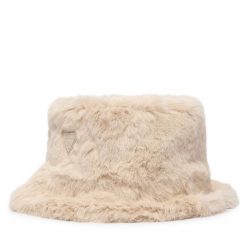 Bucket Guess. Brązowe czapki i kapelusze damskie Guess, z aplikacjami. Za 264.99 zł.