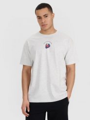 T-shirt oversize z nadrukiem męski 4F 4FRSS25TTSHM2981. Białe t-shirty męskie 4f, m, bez wzorów, z bawełny, klasyczne, bez kołnierzyka. Za 69.99 zł.