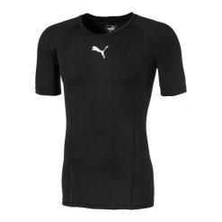 Męska Koszulka Z Krótkim Rękawem Liga Base Layer Top. Czarne koszulki sportowe męskie Puma, m, bez wzorów, bez kołnierzyka, bez ramiączek, trekkingowe. Za 149.99 zł.