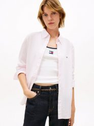 Tommy Jeans Bluzka Kobiety Bawełna różowy, M. Czerwone bluzki damskie Tommy Jeans, m, bez wzorów, z bawełny, bez kołnierzyka, bez ramiączek. Za 329.95 zł.