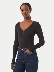 Tommy Jeans Bluzka DW0DW23259 Czarny Slim Fit. Czarne bluzki damskie Tommy Jeans, s, bez wzorów, z jeansu, bez kołnierzyka, bez ramiączek. Za 189.99 zł.