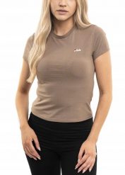 Damska koszulka Fila Trivero beżowa. Brązowe t-shirty damskie Fila, l, bez wzorów, z bawełny, klasyczne, bez kołnierzyka. Za 87.99 zł.
