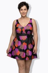 Damskie Strój kąpielowywzór w panterkę miękkie miseczki w kopertowym stylu. Czarne kostiumy jednoczęściowe damskie Ulla Popken, plus size, bez wzorów, z elastanu, plus size, do pływania. Za 279.99 zł.