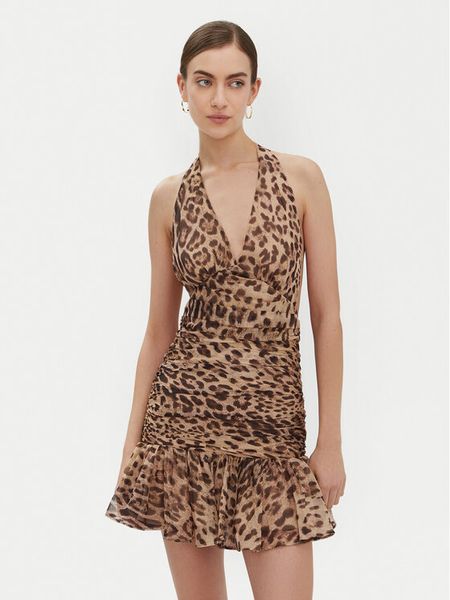 Bardot Sukienka koktajlowa 59705DB Brązowy Regular Fit. Brązowe sukienki damskie Bardot, bez wzorów, z syntetyku, wizytowe, bez kołnierzyka, bez ramiączek. Za 289.99 zł.