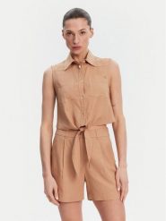 Gaudi Koszula 511BD45033 Brązowy Regular Fit. Brązowe bluzki damskie Gaudi, bez wzorów, z wiskozy, bez kołnierzyka, bez ramiączek. Za 209.99 zł.