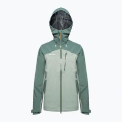 Kurtka przeciwdeszczowa damska Mammut Alto Guide HS Hooded. Zielone kurtki damskie Mammut, l, bez wzorów, bez kaptura, trekkingowe. Za 1,059.00 zł.