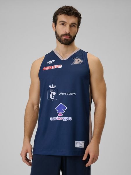4F Koszulka meczowa replika wyjazdowa z sezonu 2025/26 męska 4F x Dziki Warszawa - granatowa S. Niebieskie t-shirty męskie 4f, m, bez wzorów, z materiału, bez kołnierzyka. Za 219.99 zł.