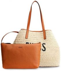 Guess, Vikky, Textile Handbag, Large Tote, Natural / Cognac, 205222, 50 x 34 x 3 cm For Women. Brązowe torby i plecaki dziecięce Guess. Za 510.40 zł.
