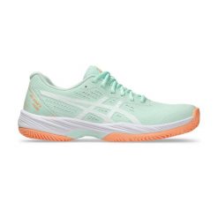 Damskie buty do padla Asics Gel-Game 9. Białe obuwie sportowe damskie Asics, bez wzorów. W wyprzedaży za 344.50 zł.