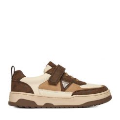 Sneakersy Guess. Brązowe trampki i tenisówki chłopięce Guess, z aplikacjami, bez zapięcia. Za 269.99 zł.
