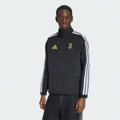 Podstawowa bluza reprezentacyjna Juventus Turyn. Czarne bluzy męskie Adidas, m, bez wzorów, z dresówki, bez kaptura. Za 529.00 zł.