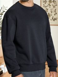 Bluza basic comfort fit - niebieski. Niebieskie bluzy męskie Sinsay, l, bez wzorów, bez kaptura. Za 29.99 zł.