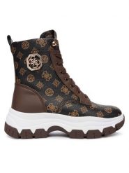 Guess Trzewiki FLFBNZ FAL12 Brązowy. Brązowe botki damskie Guess, ze skóry, bez obcasa, na płaskiej podeszwie, bez zapięcia. Za 500.50 zł.