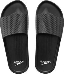 Klapki basenowe antypoślizgowe damskie Speedo Slide Entry. Czarne klapki damskie Speedo, bez wzorów, z materiału, bez obcasa. Za 63.99 zł.