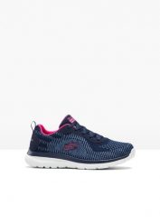 Sneakersy Skechers z pianką memory. Niebieskie obuwie sportowe damskie bonprix, bez wzorów. Za 269.99 zł.