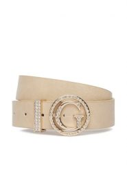 Guess Pasek Damski W6RZ01 WHFW0 Beżowy. Brązowe paski damskie Guess, z aplikacjami, ze skóry. Za 239.99 zł.