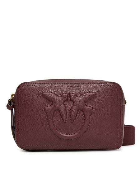 PINKO Torebka Carrie Camera Bag Classic PE 25 PLTT 104336 A29Q Bordowy. Czerwone listonoszki damskie Pinko, bez wzorów, ze skóry, bez dodatków. Za 1,149.00 zł.