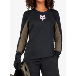 Bluza rowerowa damska Fox Defend LS Jersey Park. Czarne bluzy damskie FOX, bez wzorów, z jersey, bez kaptura. Za 293.99 zł.
