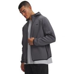 Bluza Mężczyzna UNDER ARMOUR UA UNSTOPPABLE FLC FZ. Szare bluzy męskie Under Armour, l, bez wzorów, z bawełny, z kapturem, na fitness i siłownię. Za 523.70 zł.