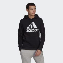 Bluza z Kapturem Essentials Big Logo Rozmiar M Czarny - GK9220. Białe bluzy męskie Adidas, m, bez wzorów, z bawełny, z kapturem, na fitness i siłownię. Za 199.00 zł.